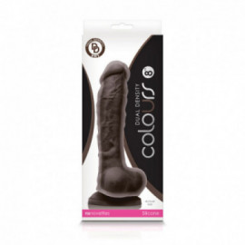 Colours Dual Density 8in Dildo Drk Brown