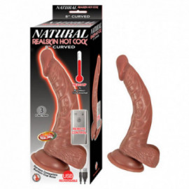 Natural Realskin Hot Cock Curved 8in Brn