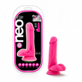 Neo Elite - 6in Sili w/Balls Neon Pink