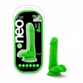 Neo Elite - 6in Sili w/Balls Neon Green