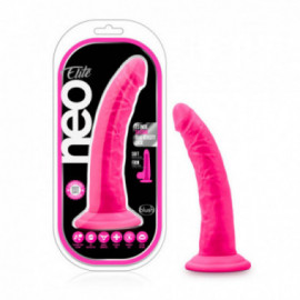 Neo Elite - 7.5in Sili w/Balls Neon Pink