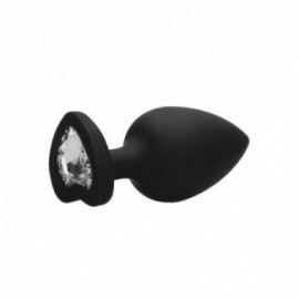 Diamond Heart Butt Plug - XL - Black