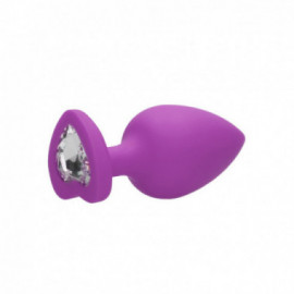 Diamond Heart Butt Plug - XL - Purple