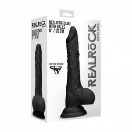 Realrock 8” Realistic Dildo Balls Black