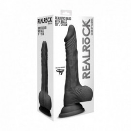 Realrock 10” Realistic Dildo Balls Black