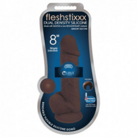 FLESHSTIXXX 8in Sili Dildo W/Ball Choc