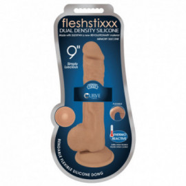 FLESHSTIXXX 9in Silico Dildo Balls Latte