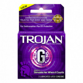 Trojan G-Spot Lubericated Latex Con 3pk