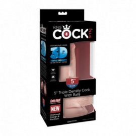 King Cock Plus 5in Triple Den Cock/Balls