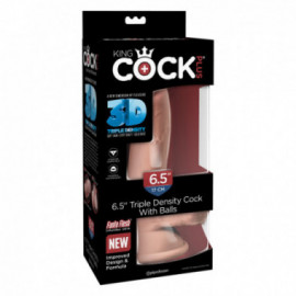 King Cock Plus 6.5in Triple Dens Cock/Ba