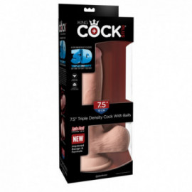 King Cock Plus 7.5in Triple Dens Cock/Ba