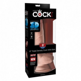 King Cock Plus 8in Triple Den Fat Cock/B