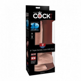 King Cock Plus 9in Triple Dens Cock/Ba