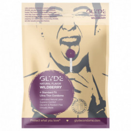 Glyde  Natural Flavor Condom Wildbrr 4pk