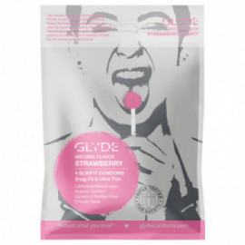 Glyde Slimfit Flav Stawberry Condom 4pk