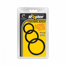 Rooster Control Rings Cock Ring Trio Bla