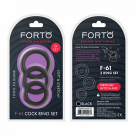 Forto F-61: 3 Piece C-Ring Set Sili Bk