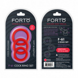 Forto F-61: 3 Piece C-Ring Set Sili Red