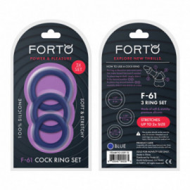 Forto F-61: 3 Piece C-Ring Set SiliBlue