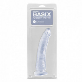 Basix 7in. Slim Dong w/Suction Cup Clear