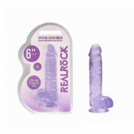 REALRoCK Jelly  Dildo With Balls 6" Purp