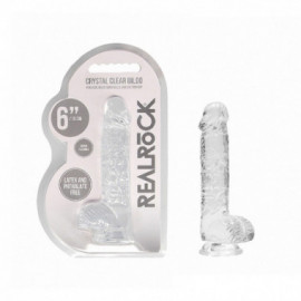 REALRoCK Jelly  Dildo With Balls 6" Clea