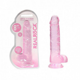 REALRoCK Jelly Dildo With Balls 8" Pink