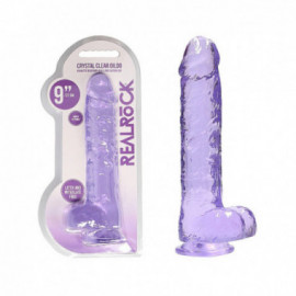 REALRoCK Jelly Dildo With Balls 9" Purpl