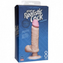 Realistic Cock - UR3 Vibrating 8in White