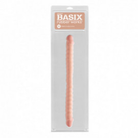 Basix 18in. Ribbed Double Dong Flesh