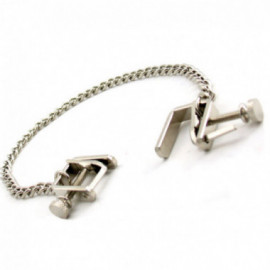 H2H Nipple Clamps Press W/Chain (Chrome)