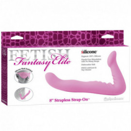 FF Elite Strapless Strap-On Pink 8in.