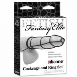 FF Elite Cockcage & Ring Set Black